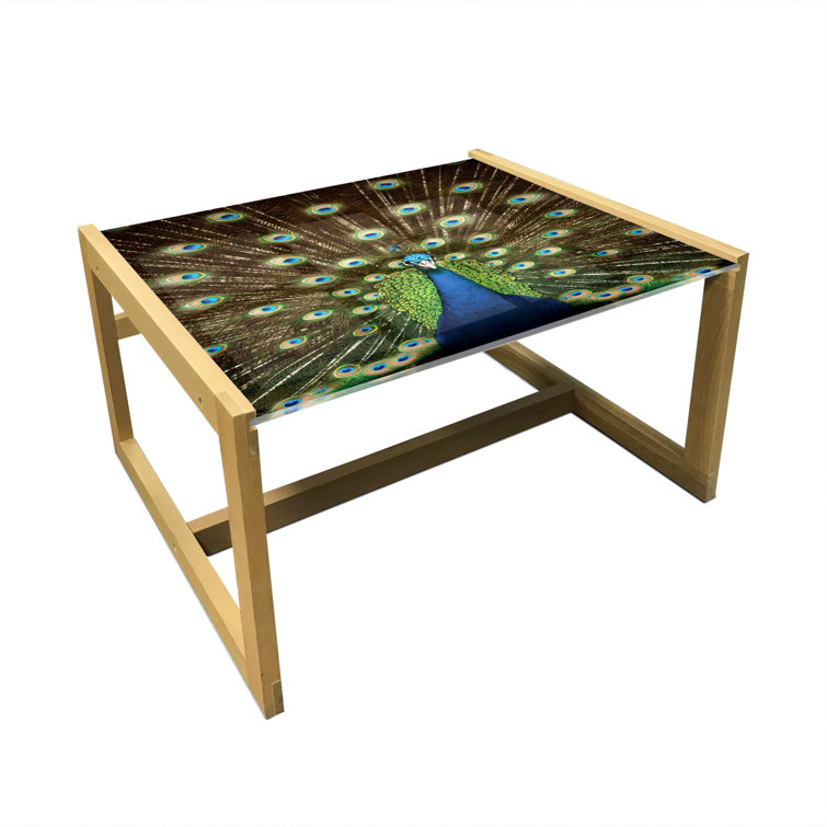 Peacock glass table hot sale